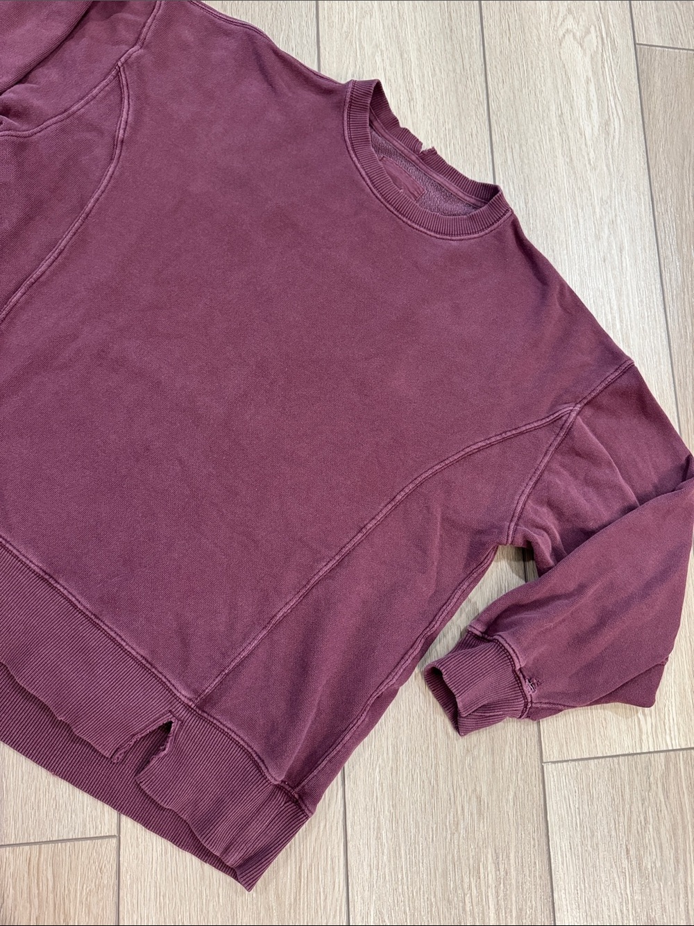 Aerie Pull Over Top Burgundy Sz XS Trendy Loungewear Comfy